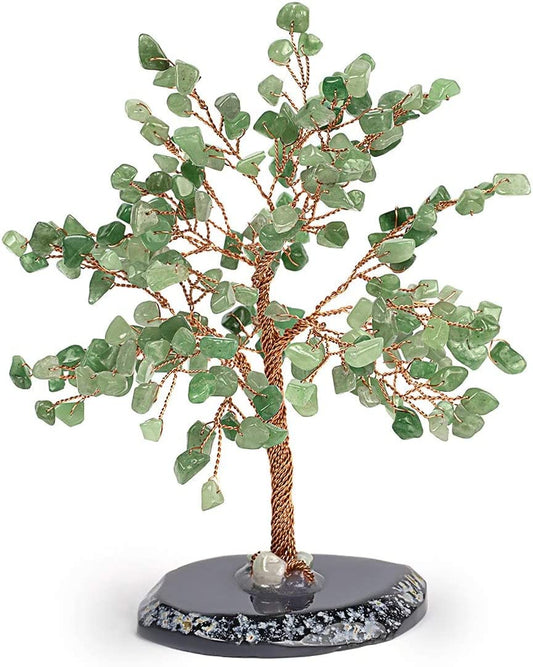 Real Jade Stones Feng Shui Medium Tree of Life to Manifest Your Dreams Hand-Wrapped with Copper Wire Handmade with Love in Bali to Bless Your Home